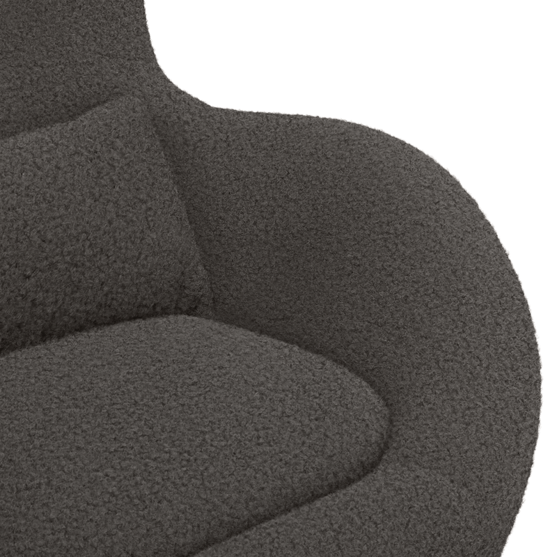 Casa si Gradina - Mobilier - Scaune si fotolii - Fotolii - Fotoliu tip ou, gri inchis, material similar lana - Infinity.ro
