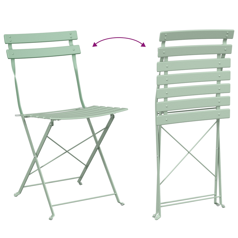 Casa si Gradina - Gradina si terasa - Mobilier exterior - Seturi mobila gradina - Set bistro pliabil, 3 piese, verde menta deschis, otel - Infinity.ro