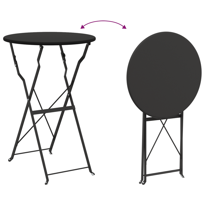 Casa si Gradina - Gradina si terasa - Mobilier exterior - Mese gradina - Masa Bistro Pliabila Antracit Ø50x71 cm Otel tratat cu pulbere - Infinity.ro