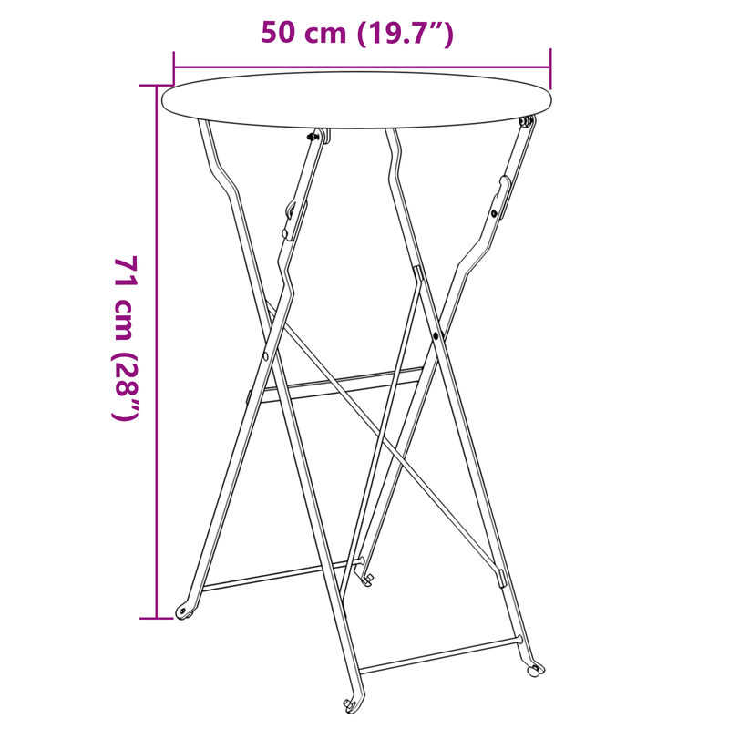 Casa si Gradina - Gradina si terasa - Mobilier exterior - Mese gradina - Masa Bistro Pliabila Antracit Ø50x71 cm Otel tratat cu pulbere - Infinity.ro