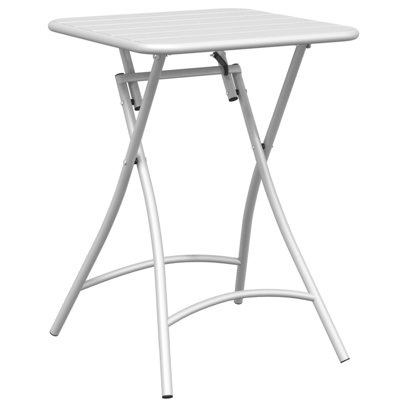 Casa si Gradina - Gradina si terasa - Mobilier exterior - Seturi mobila gradina - Set bistro pliabil, 3 piese, alb, otel - Infinity.ro