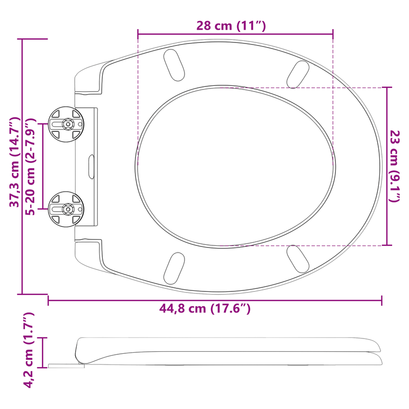 Casa si Gradina - Sanitare - Obiecte sanitare - Vase de toaleta - Capac WC cu eliberare rapida, inchidere lenta, gri, duroplast - Infinity.ro