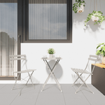 Casa si Gradina - Gradina si terasa - Mobilier exterior - Seturi mobila gradina - Set bistro pliabil, 3 piese, bej, otel - Infinity.ro