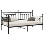 Casa si Gradina - Mobilier - Paturi si accesorii - Paturi - Cadru pat de zi Negru 100x190 cm Otel - Infinity.ro