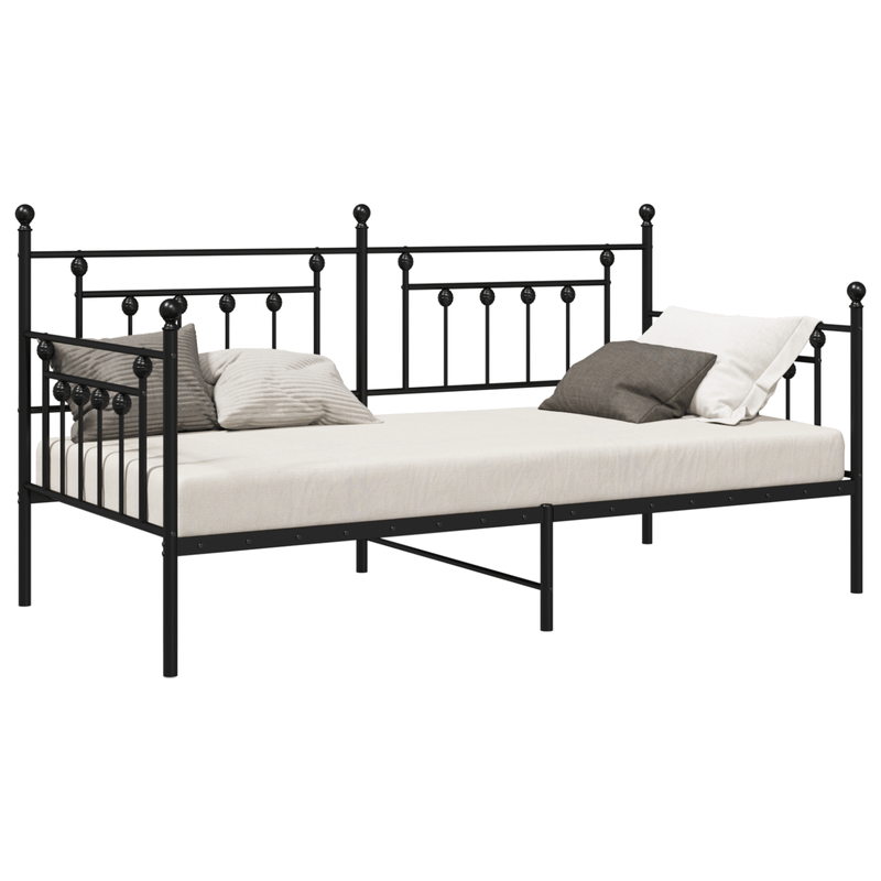 Casa si Gradina - Mobilier - Paturi si accesorii - Paturi - Cadru pat de zi Negru 100x190 cm Otel - Infinity.ro