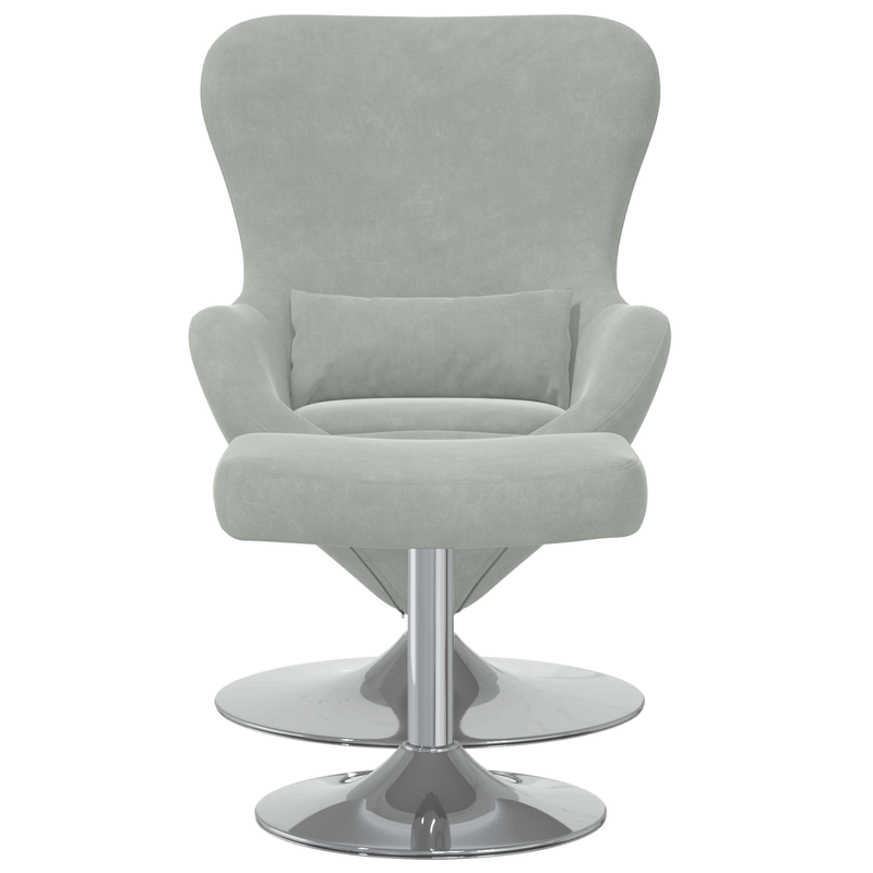 Casa si Gradina - Mobilier - Scaune si fotolii - Fotolii - fotoliul Egg  cu suport pentru picioare din catifea gri deschis - Infinity.ro