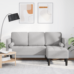 Casa si Gradina - Mobilier - Canapele si coltare - Canapele - Canapea forma L, 3 locuri, gri nor, 160 cm, textil - Infinity.ro