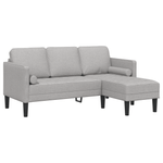 Casa si Gradina - Mobilier - Canapele si coltare - Canapele - Canapea forma L, 3 locuri, gri nor, 160 cm, textil - Infinity.ro