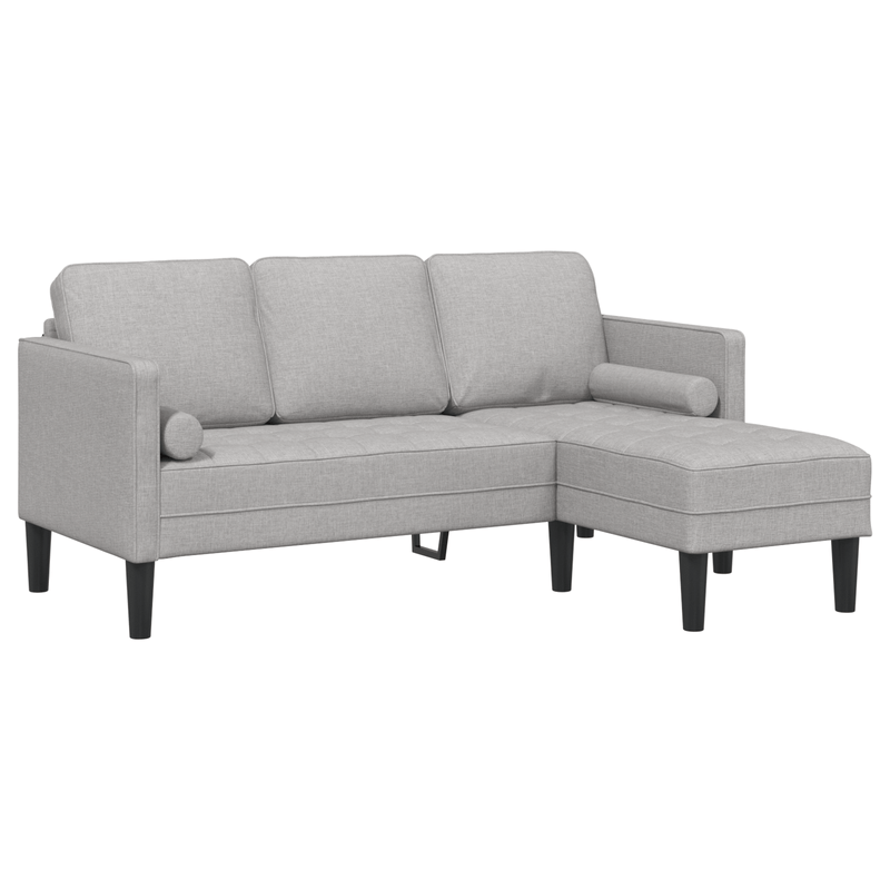 Casa si Gradina - Mobilier - Canapele si coltare - Canapele - Canapea forma L, 3 locuri, gri nor, 160 cm, textil - Infinity.ro