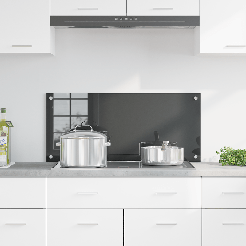 Casa si Gradina - Mobilier - Comode si corpuri - Corpuri bucatarie - Contrablat bucatarie gri inchis 90x40x0.6 cm sticla securizata - Infinity.ro