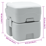 Sport si Outdoor - Camping - Mobilier pentru camping - Alte piese de mobilier pentru camping - Toaleta portabila, gri & alb, plastic, 20 L - Infinity.ro