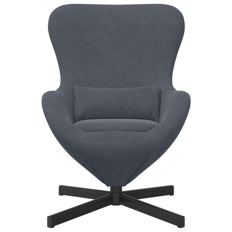 Casa si Gradina - Mobilier - Scaune si fotolii - Fotolii - Fotoliu tip ou, gri inchis, catifea - Infinity.ro