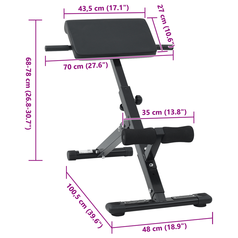 Sport si Outdoor - Fitness - Aparate fitness - Aparate si banci multifunctionale - Banca pentru hiperextensii 120 kg pliabila si ajustabila din otel - Infinity.ro