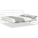 Casa si Gradina - Mobilier - Paturi si accesorii - Paturi - Cadru de zi  cu pat extensibil Alb 100x190 cm Otel - Infinity.ro