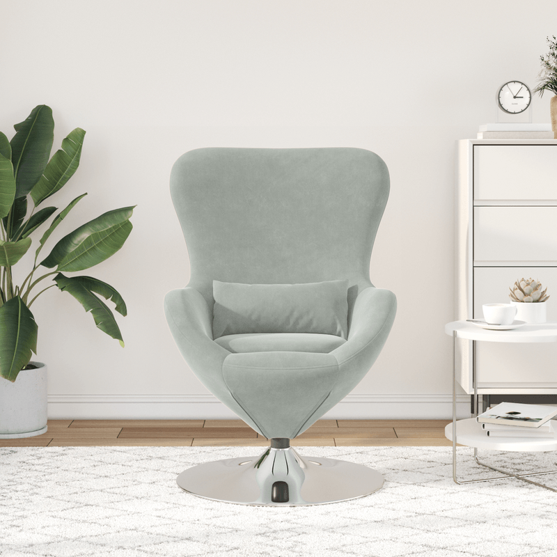Casa si Gradina - Mobilier - Scaune si fotolii - Fotolii - Fotoliu ou  din catifea gri deschis - Infinity.ro