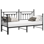 Casa si Gradina - Mobilier - Paturi si accesorii - Paturi - Cadru de pat Daybed cu trunda Negru 80x200 cm Otel - Infinity.ro