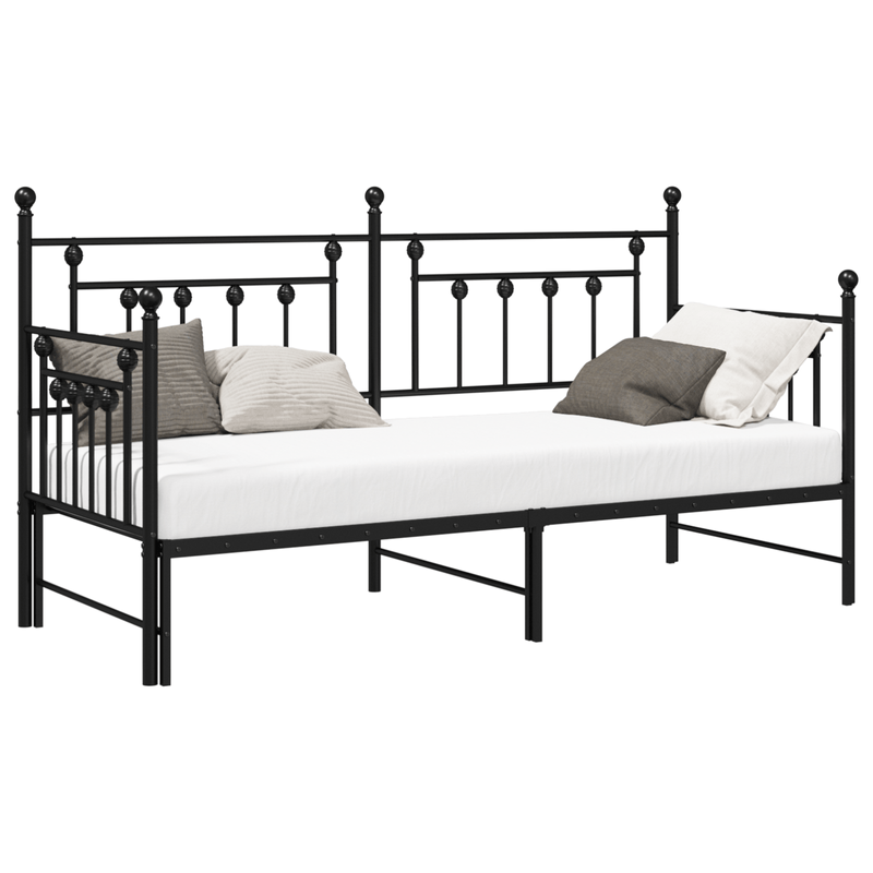 Casa si Gradina - Mobilier - Paturi si accesorii - Paturi - Cadru de pat Daybed cu trunda Negru 80x200 cm Otel - Infinity.ro