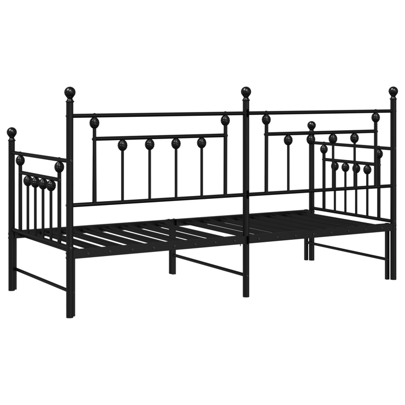 Casa si Gradina - Mobilier - Paturi si accesorii - Paturi - Cadru de pat Daybed cu trunda Negru 80x200 cm Otel - Infinity.ro