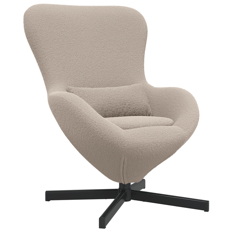 Casa si Gradina - Mobilier - Scaune si fotolii - Fotolii - Fotoliu tip ou, gri deschis, material similar lana - Infinity.ro