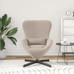 Casa si Gradina - Mobilier - Scaune si fotolii - Fotolii - Fotoliu tip ou, gri deschis, material similar lana - Infinity.ro