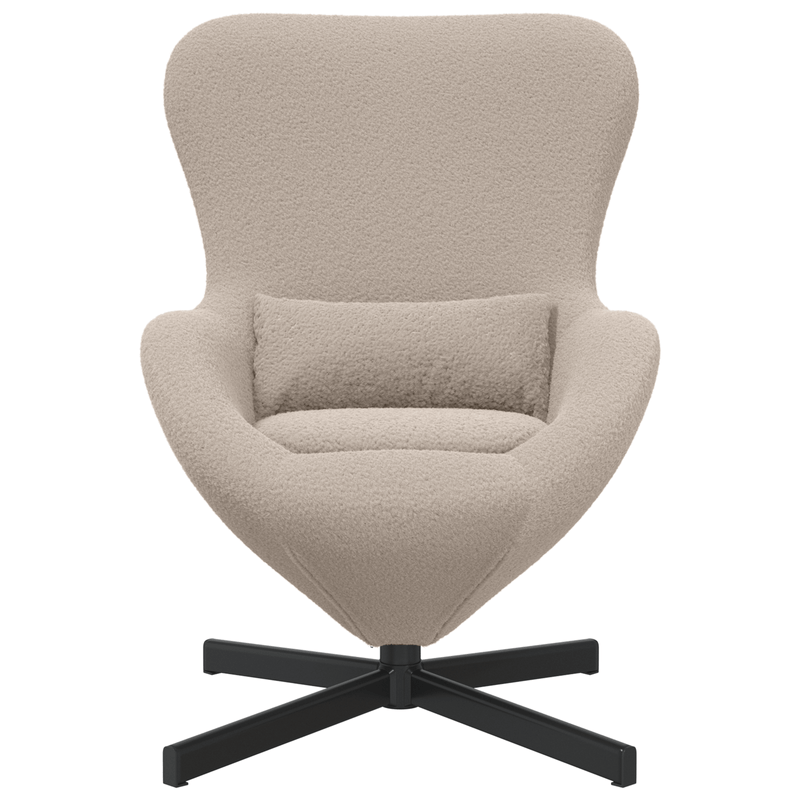 Casa si Gradina - Mobilier - Scaune si fotolii - Fotolii - Fotoliu tip ou, gri deschis, material similar lana - Infinity.ro