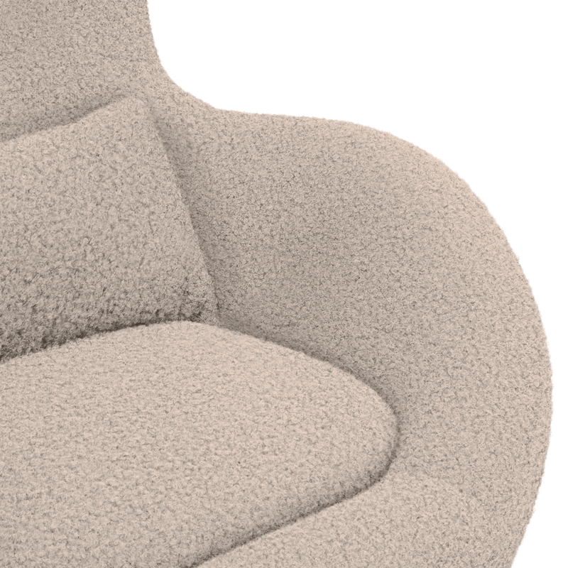 Casa si Gradina - Mobilier - Scaune si fotolii - Fotolii - Fotoliu tip ou, gri deschis, material similar lana - Infinity.ro