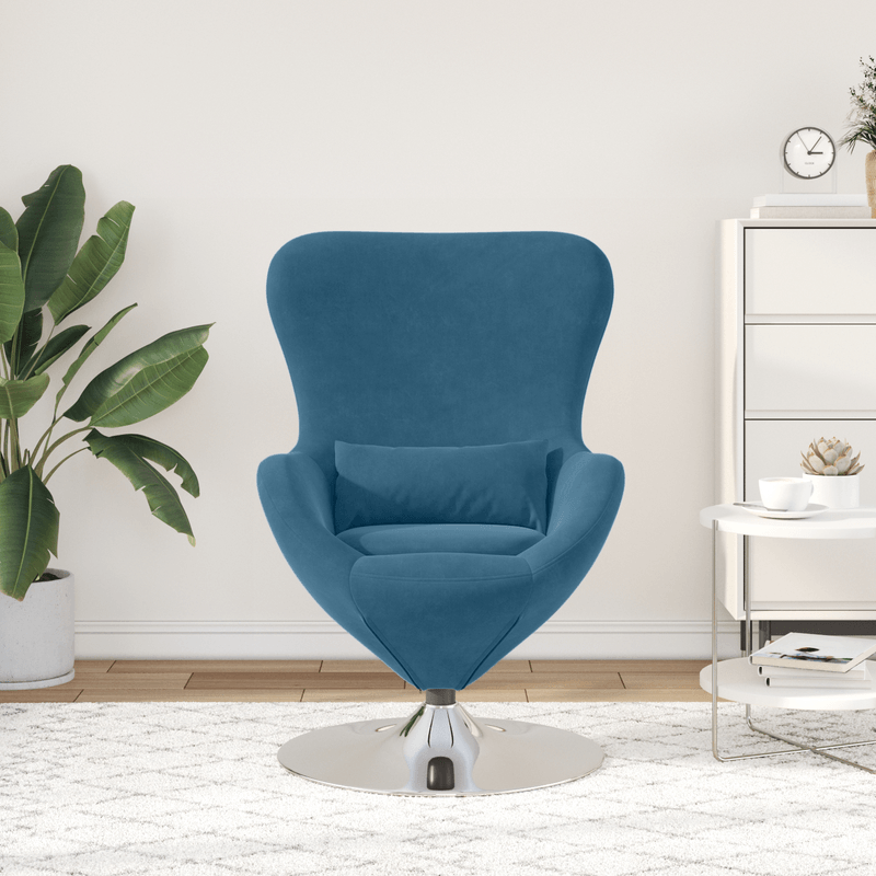 Casa si Gradina - Mobilier - Scaune si fotolii - Fotolii - Fotoliul Egg  din catifea albastra - Infinity.ro
