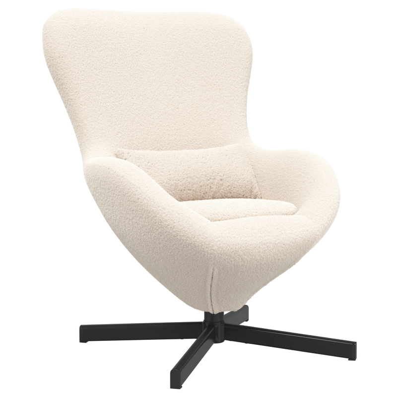 Casa si Gradina - Mobilier - Scaune si fotolii - Fotolii - Fotoliu tip ou, crem, material similar lana - Infinity.ro