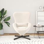 Casa si Gradina - Mobilier - Scaune si fotolii - Fotolii - Fotoliu tip ou, crem, material similar lana - Infinity.ro