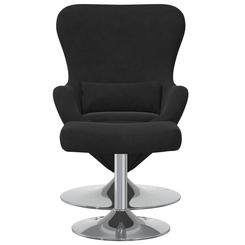 Casa si Gradina - Mobilier - Scaune si fotolii - Fotolii - Fotoliu cu ou si suport pentru picioare, catifea neagra - Infinity.ro