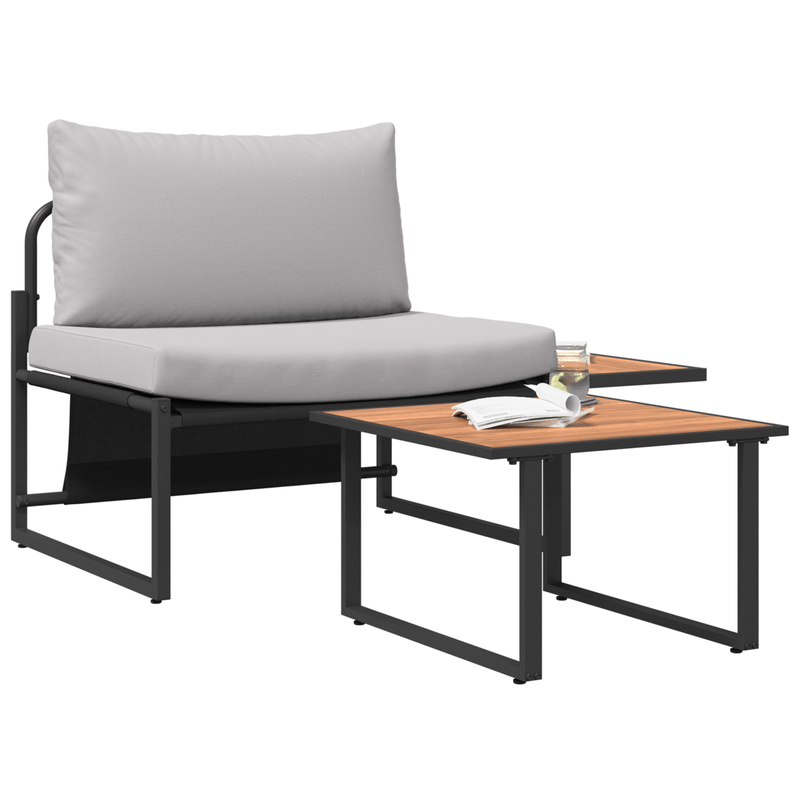 Casa si Gradina - Gradina si terasa - Mobilier exterior - Seturi mobila gradina - Set mobilier de gradina, 2 piese, single cu perne gri deschis - Infinity.ro