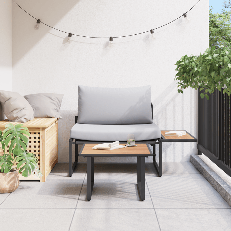 Casa si Gradina - Gradina si terasa - Mobilier exterior - Seturi mobila gradina - Set mobilier de gradina, 2 piese, single cu perne gri deschis - Infinity.ro