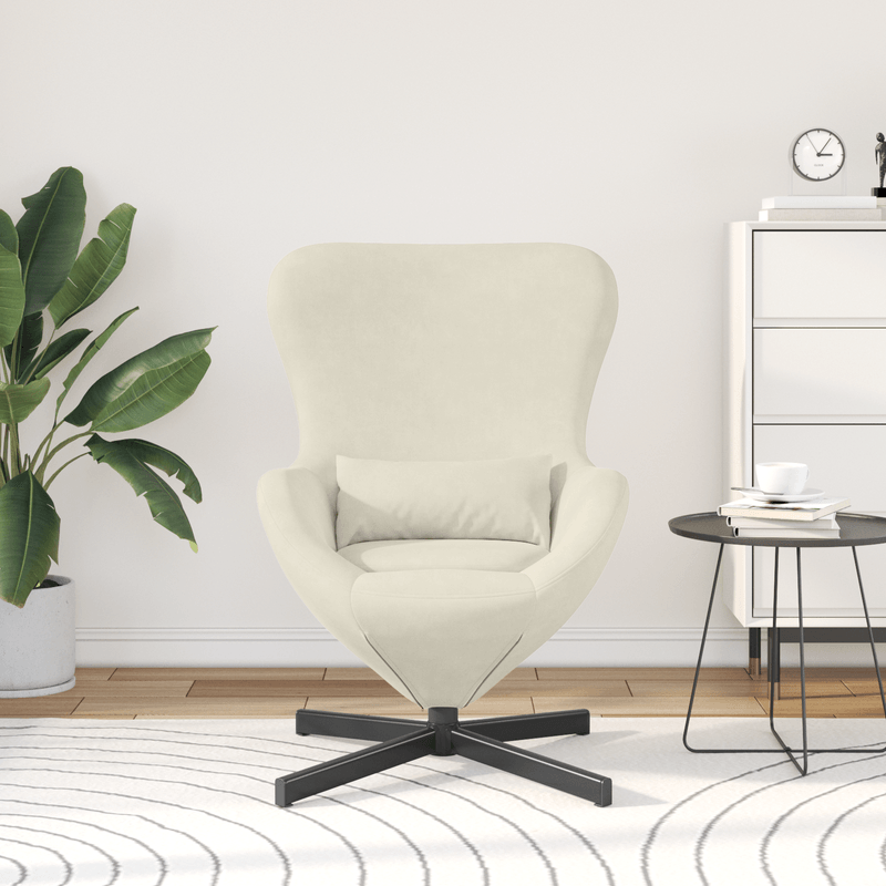 Casa si Gradina - Mobilier - Scaune si fotolii - Fotolii - Fotoliu tip ou, crem, catifea - Infinity.ro