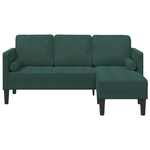 Casa si Gradina - Mobilier - Canapele si coltare - Canapele - Canapea 3 locuri cu sezlong L-verde inchis 160 cm Catifea - Infinity.ro