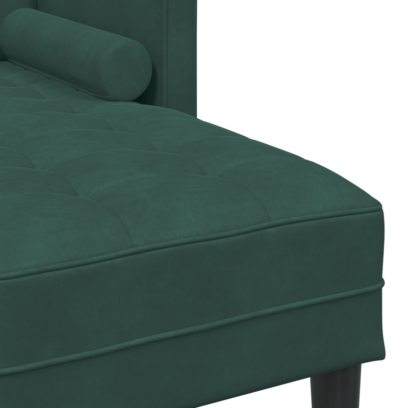 Casa si Gradina - Mobilier - Canapele si coltare - Canapele - Canapea 3 locuri cu sezlong L-verde inchis 160 cm Catifea - Infinity.ro