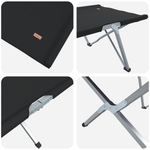 Sport si Outdoor - Camping - Mobilier pentru camping - Alte piese de mobilier pentru camping - Pat pliabil de camping cu geanta de transport Negru 600D Oxford Fabric - Infinity.ro
