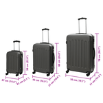 Sport si Outdoor - Articole de voiaj - Genti voiaj - Set de valize 3 piese Carcasa tare Gri inchis 20'' 24'' 28'' ABS - Infinity.ro