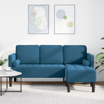 Casa si Gradina - Mobilier - Canapele si coltare - Canapele - Canapea L Albastra 173x131x67 cm Catifea - Infinity.ro