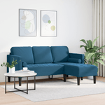Casa si Gradina - Mobilier - Canapele si coltare - Canapele - Canapea L Albastra 173x131x67 cm Catifea - Infinity.ro