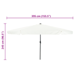 Casa si Gradina - Gradina si terasa - Umbrele si pavilioane - Umbrele - Umbrela de gradina cu LED-uri, ø395x245 cm, alb nisipiu - Infinity.ro