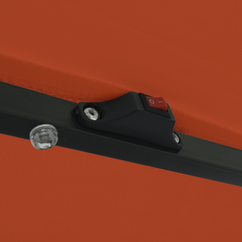 Casa si Gradina - Gradina si terasa - Umbrele si pavilioane - Umbrele - Umbrela de gradina cu LED-uri, ø395x245 cm, caramiziu - Infinity.ro