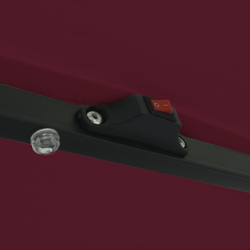 Casa si Gradina - Gradina si terasa - Umbrele si pavilioane - Umbrele - Umbrela de gradina cu LED-uri, ø395x245 cm, rosu bordo - Infinity.ro