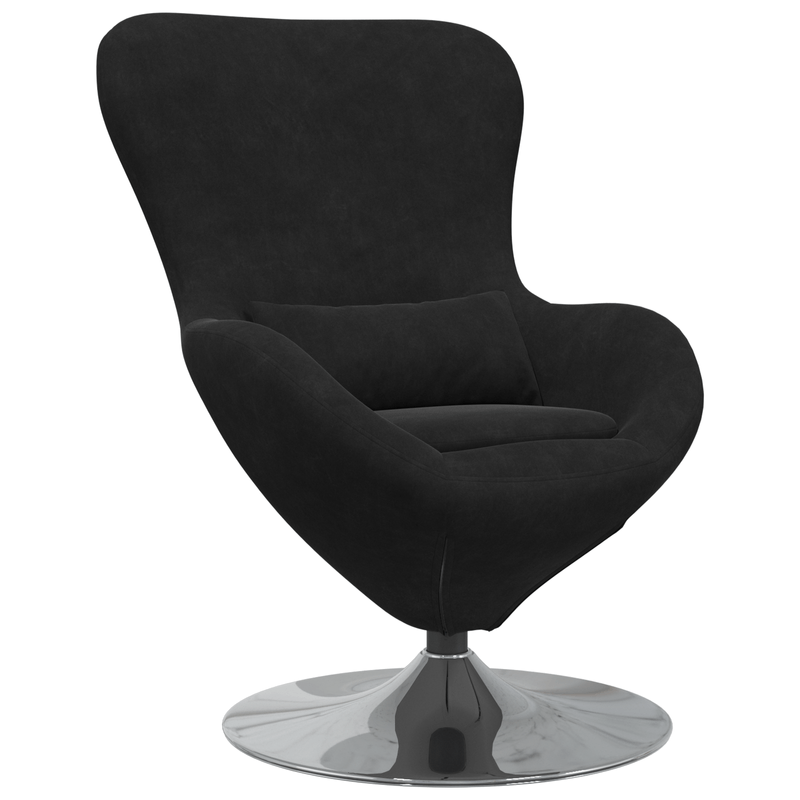 Casa si Gradina - Mobilier - Scaune si fotolii - Fotolii - Fotoliu tip ou  din catifea neagra - Infinity.ro