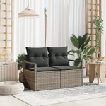 Casa si Gradina - Gradina si terasa - Mobilier exterior - Canapele si fotolii gradina - Canapea de gradina 2 pers., perne&depozitare, gri, poliratan - Infinity.ro
