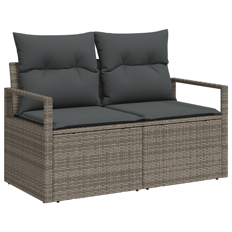 Casa si Gradina - Gradina si terasa - Mobilier exterior - Canapele si fotolii gradina - Canapea de gradina 2 pers., perne&depozitare, gri, poliratan - Infinity.ro