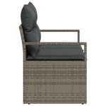 Casa si Gradina - Gradina si terasa - Mobilier exterior - Canapele si fotolii gradina - Canapea de gradina 2 pers., perne&depozitare, gri, poliratan - Infinity.ro