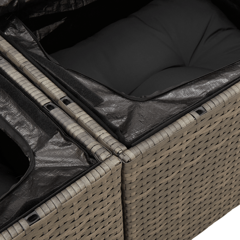 Casa si Gradina - Gradina si terasa - Mobilier exterior - Canapele si fotolii gradina - Canapea de gradina 2 pers., perne&depozitare, gri, poliratan - Infinity.ro