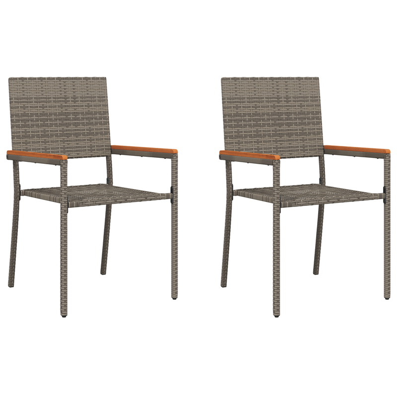 Casa si Gradina - Gradina si terasa - Mobilier exterior - Scaune si sezlonguri gradina - Scaune de gradina stivuibile, 2 buc., cu perne gri, poliratan - Infinity.ro