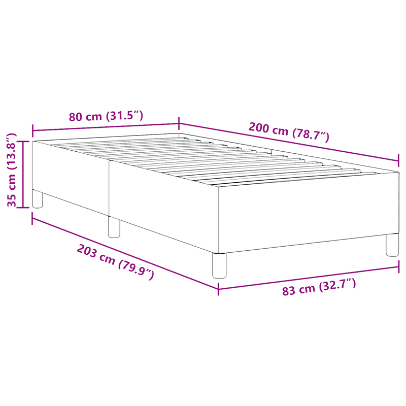 Casa si Gradina - Mobilier - Paturi si accesorii - Paturi - Cadru de pat, crem, 80x200 cm, velur - Infinity.ro