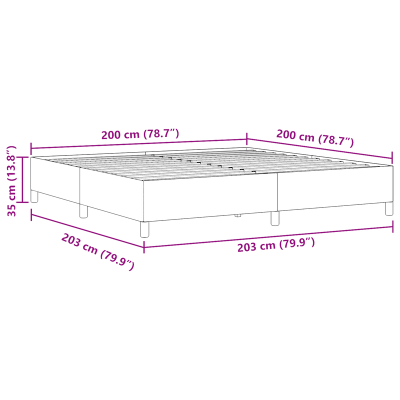 Casa si Gradina - Mobilier - Paturi si accesorii - Paturi - Cadru de pat, gri verde deschis, 200x200 cm, velur - Infinity.ro